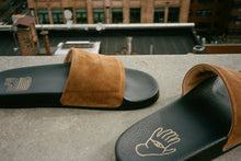 Load image into Gallery viewer, Camel Suede Slide